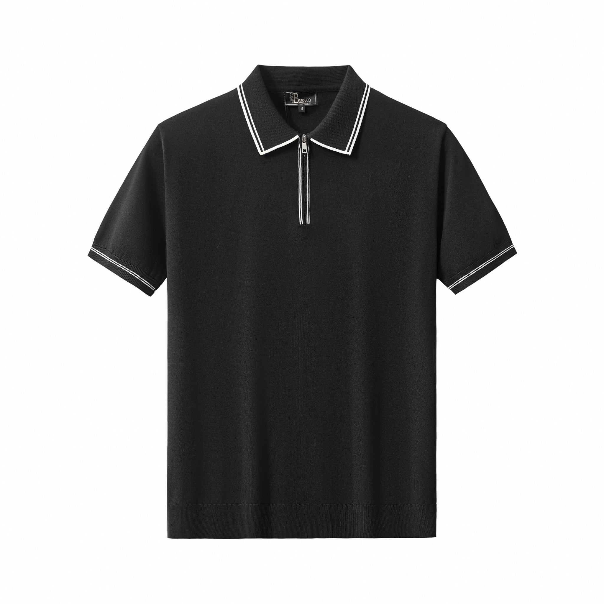 Urban Pulse Knit Zip Polo BLACK