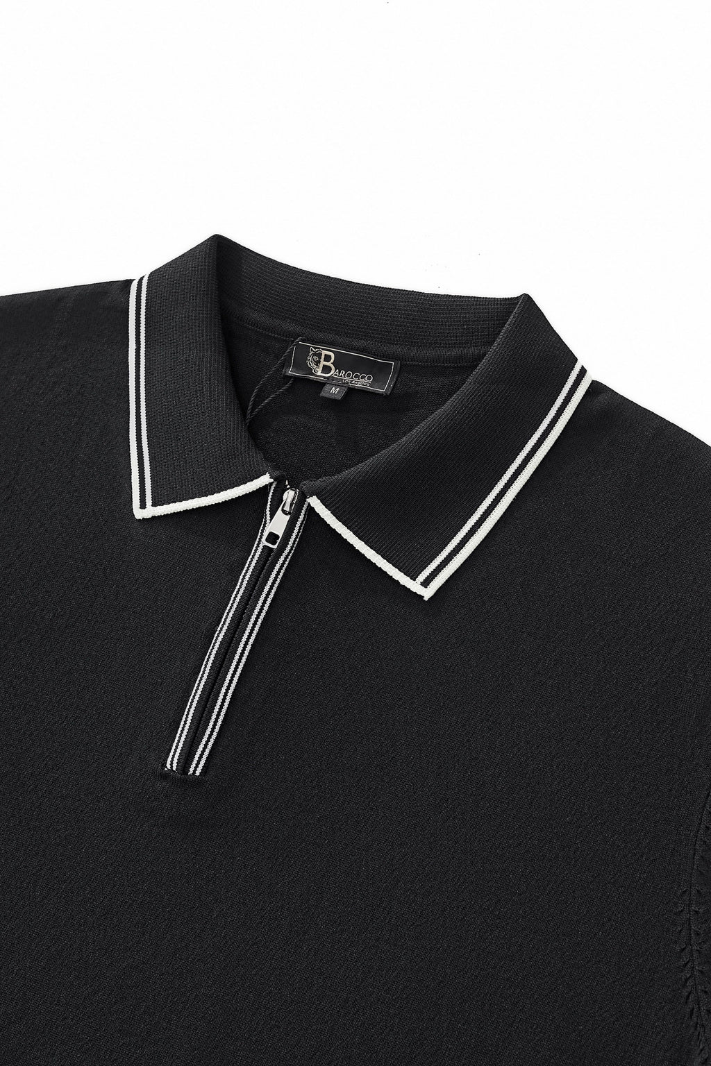 Urban Pulse Knit Zip Polo BLACK