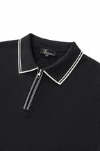 Urban Pulse Knit Zip Polo BLACK