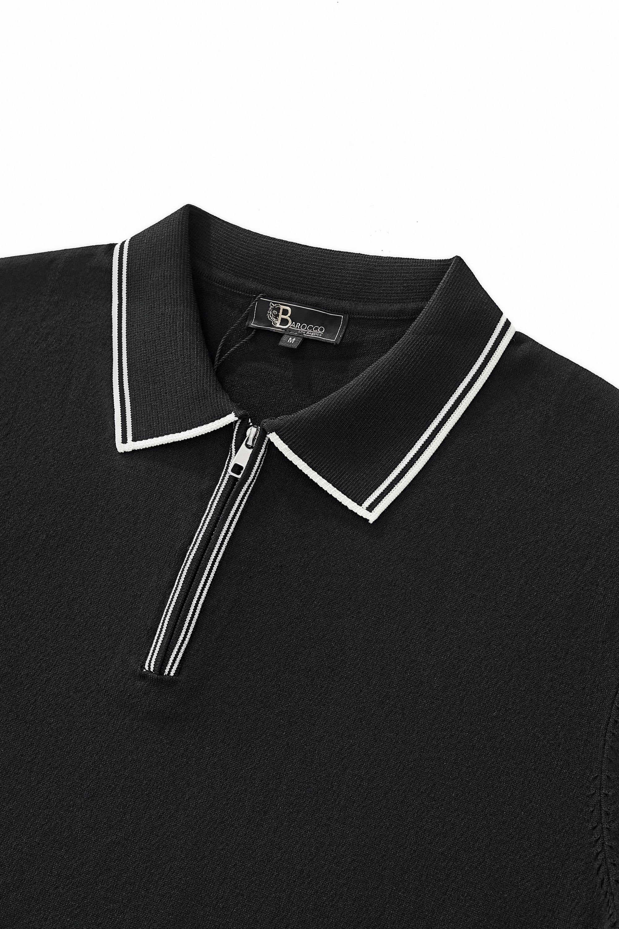 Urban Pulse Knit Zip Polo BLACK