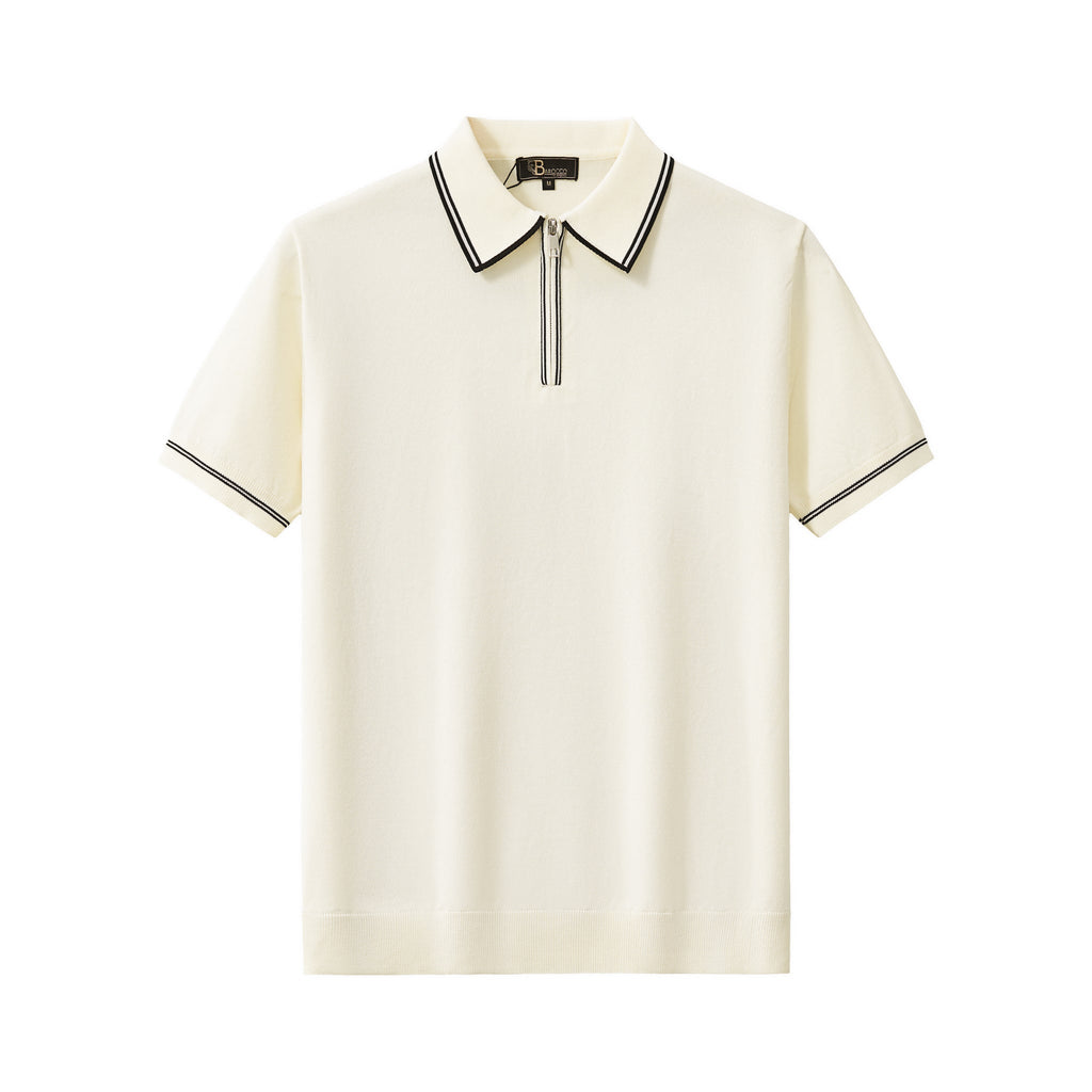Urban Pulse Zip Knit Polo IVORY