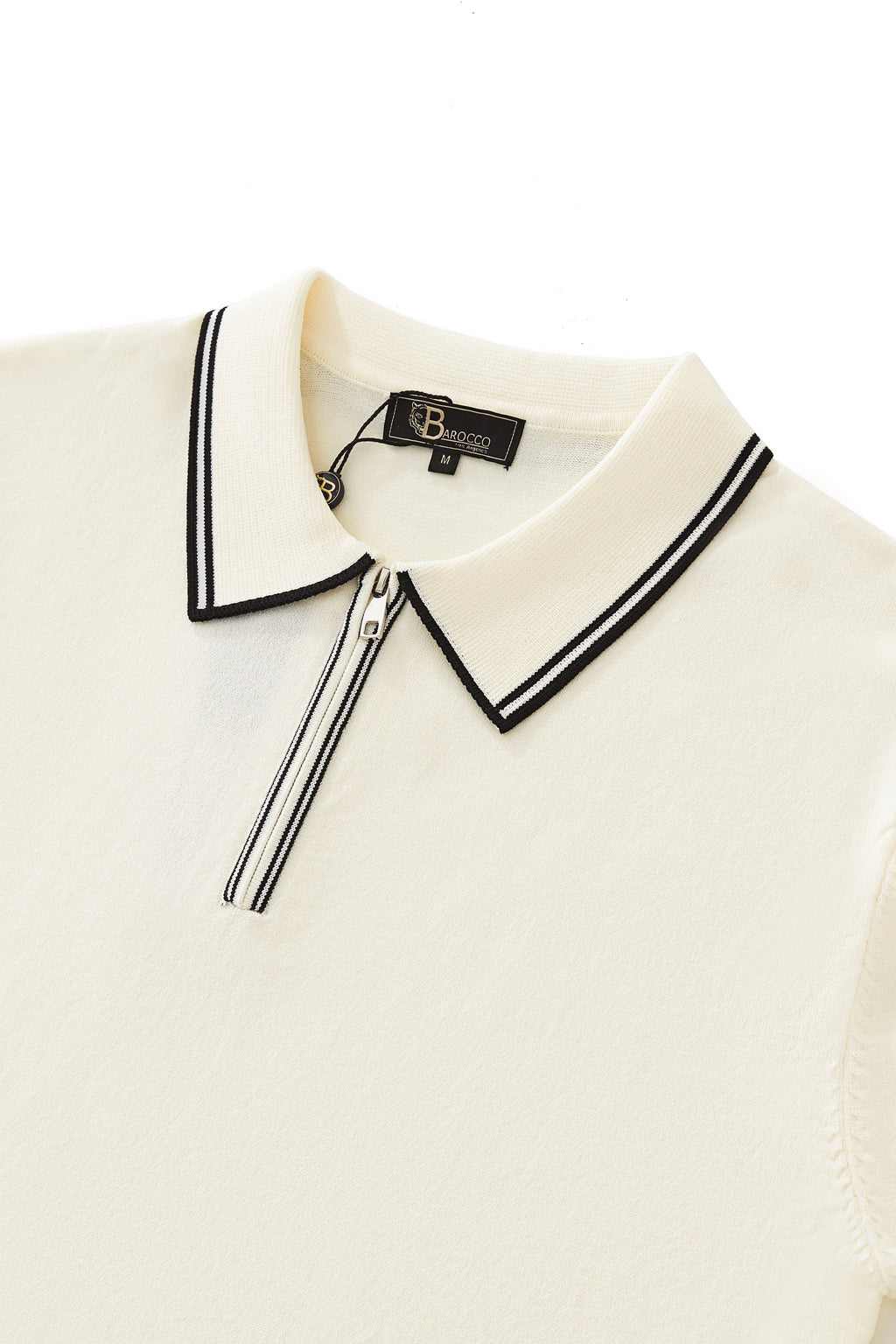Urban Pulse Zip Knit Polo IVORY