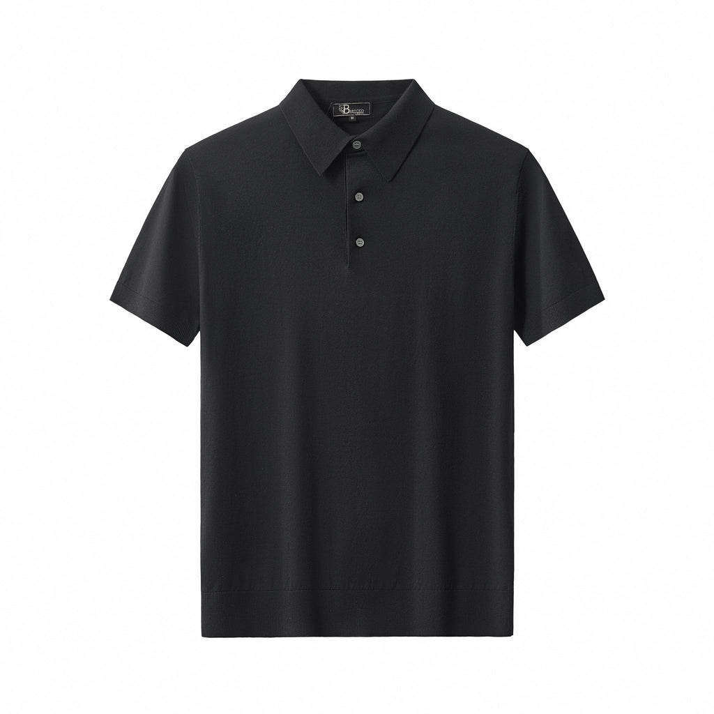 Everyday Luxe Knit Polo BLACK