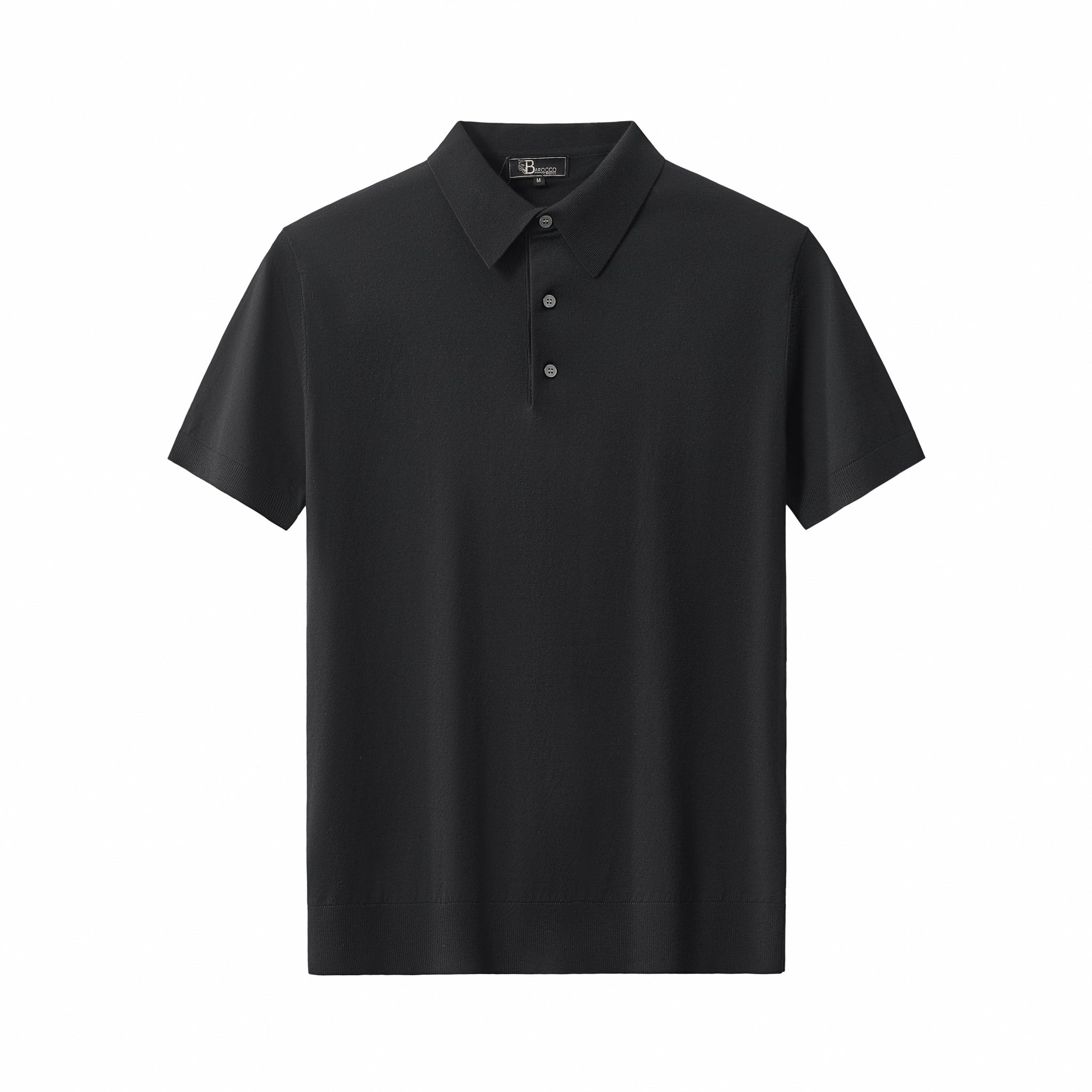 Everyday Luxe Knit Polo BLACK