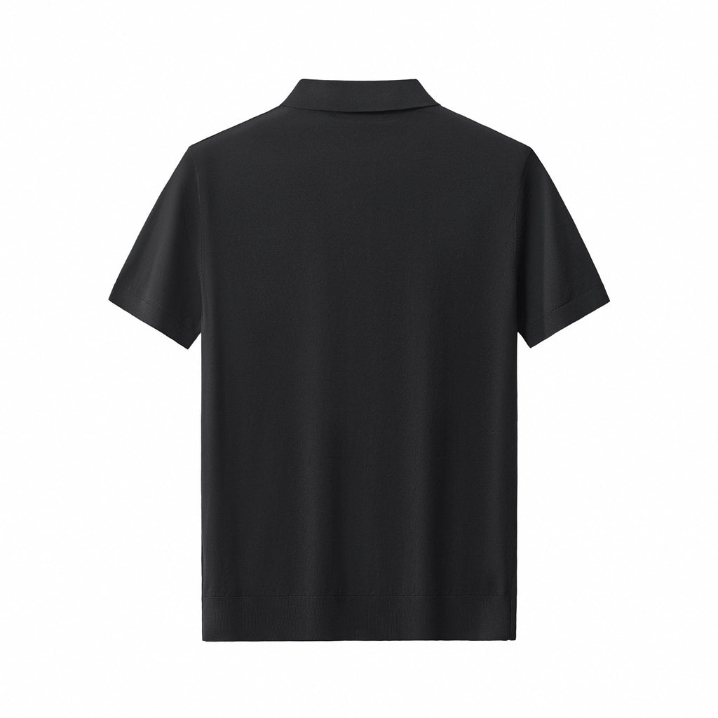Everyday Luxe Knit Polo BLACK