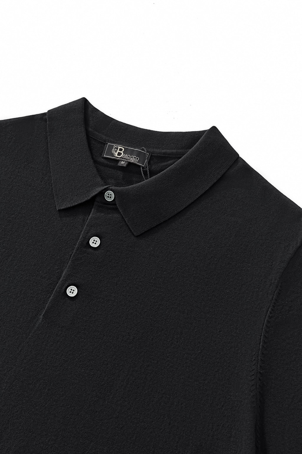 Everyday Luxe Knit Polo BLACK