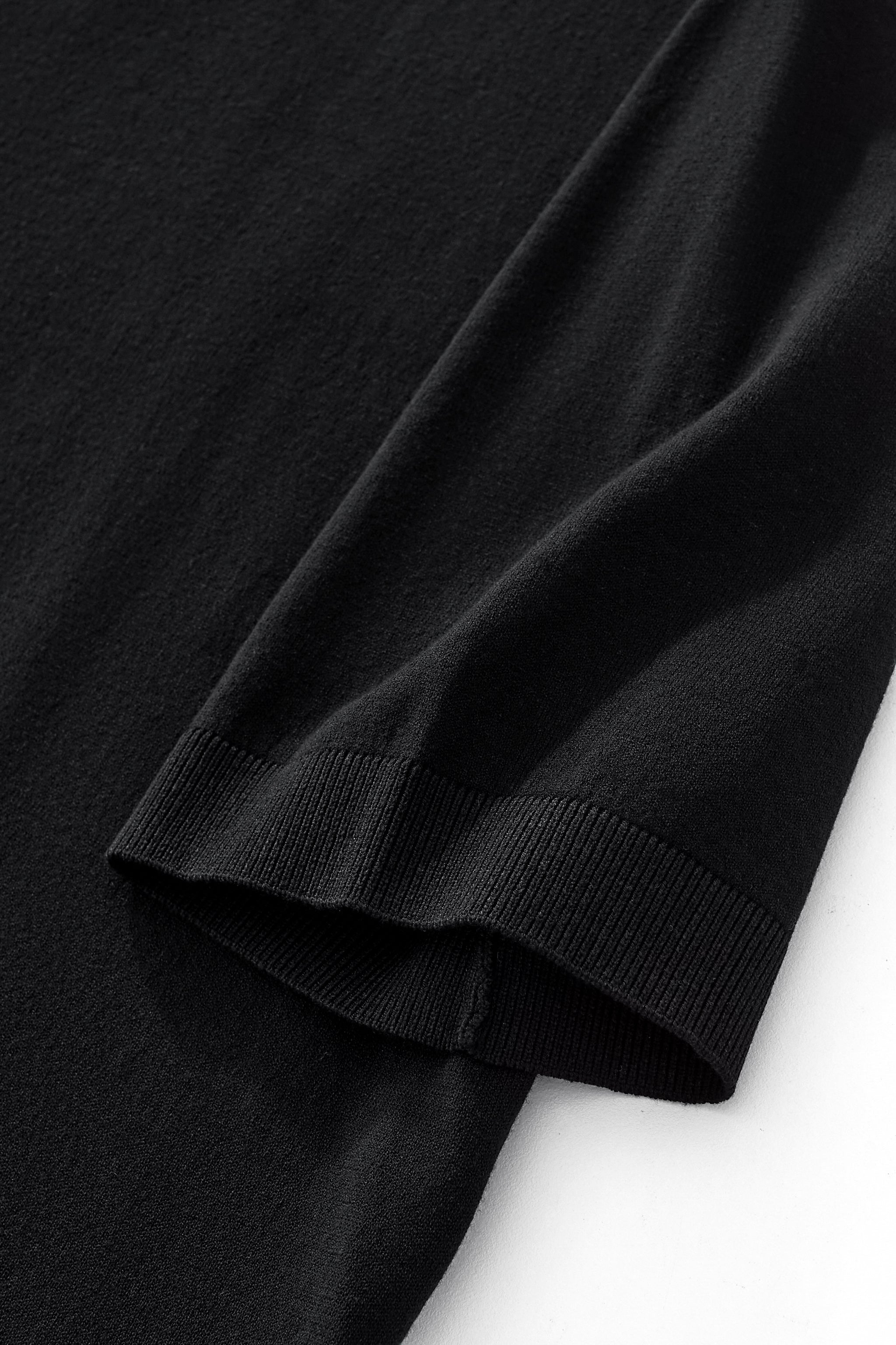 Everyday Luxe Knit Polo BLACK