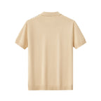 Retro Stripe Zip Knit Polo BLACK/KHAKI