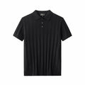 MetroLine Button Knit Polo BLACK