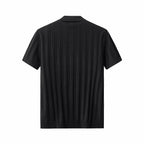 MetroLine Button Knit Polo BLACK
