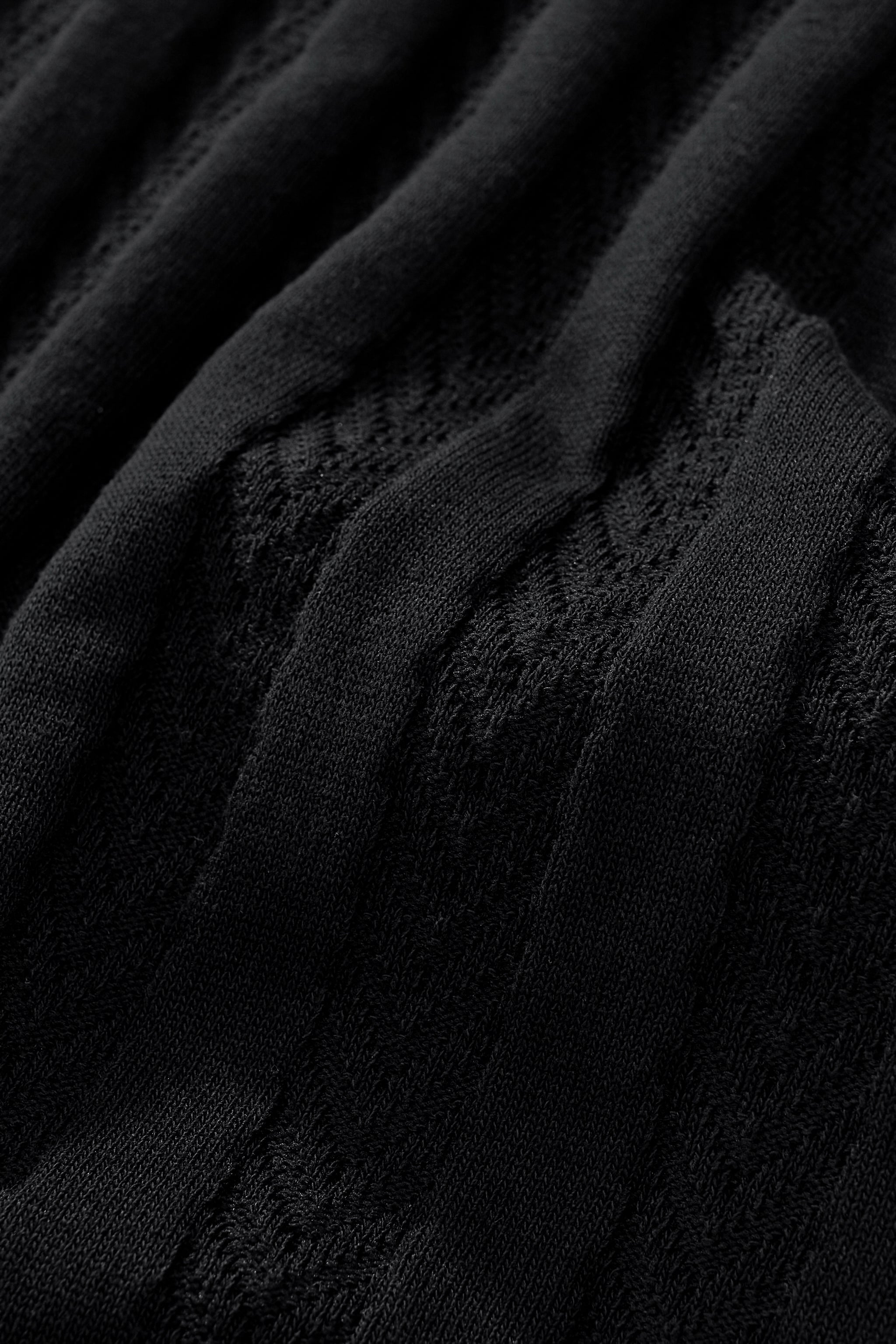 MetroLine Button Knit Polo BLACK