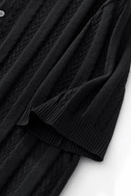 MetroLine Button Knit Polo BLACK