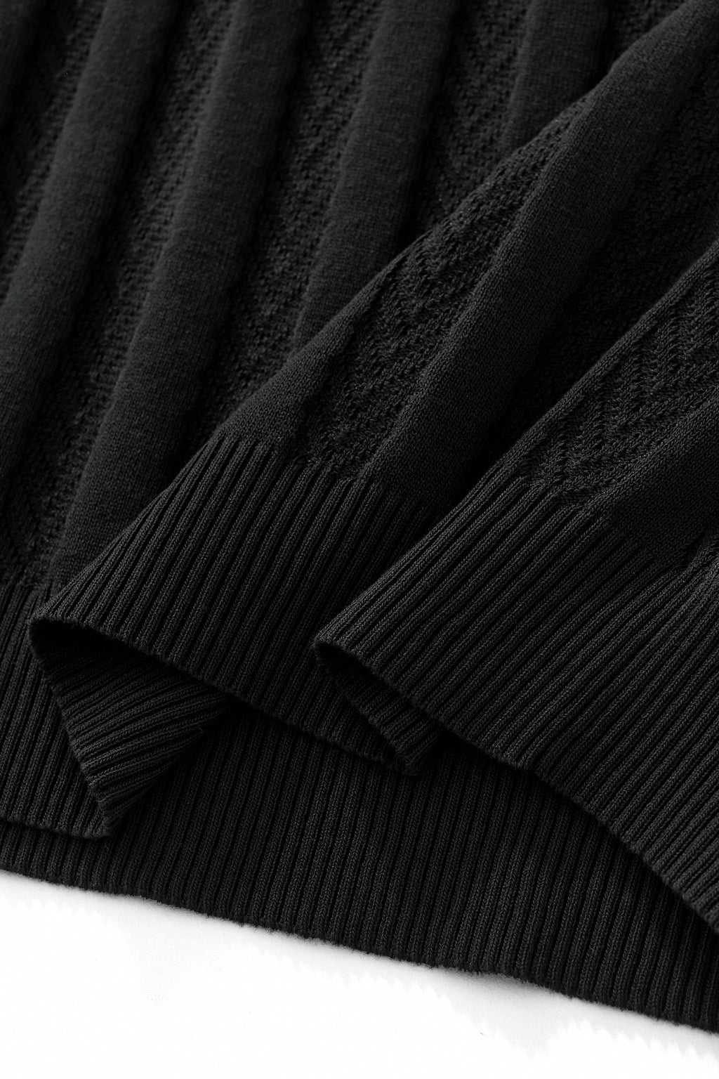 MetroLine Button Knit Polo BLACK