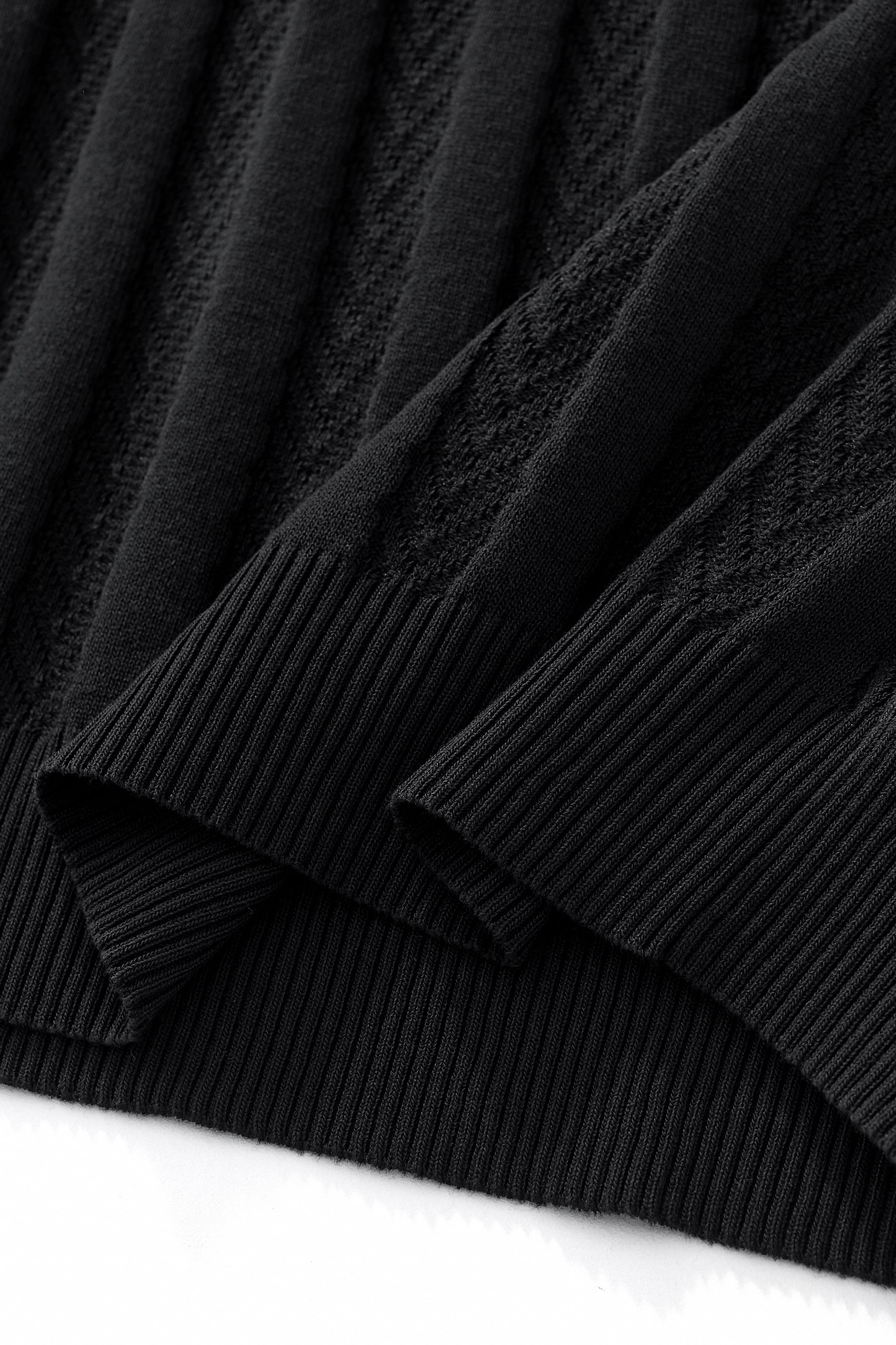 MetroLine Button Knit Polo BLACK
