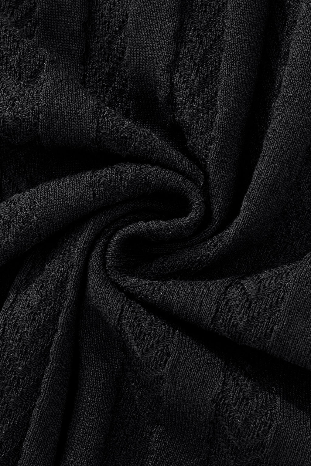 MetroLine Button Knit Polo BLACK