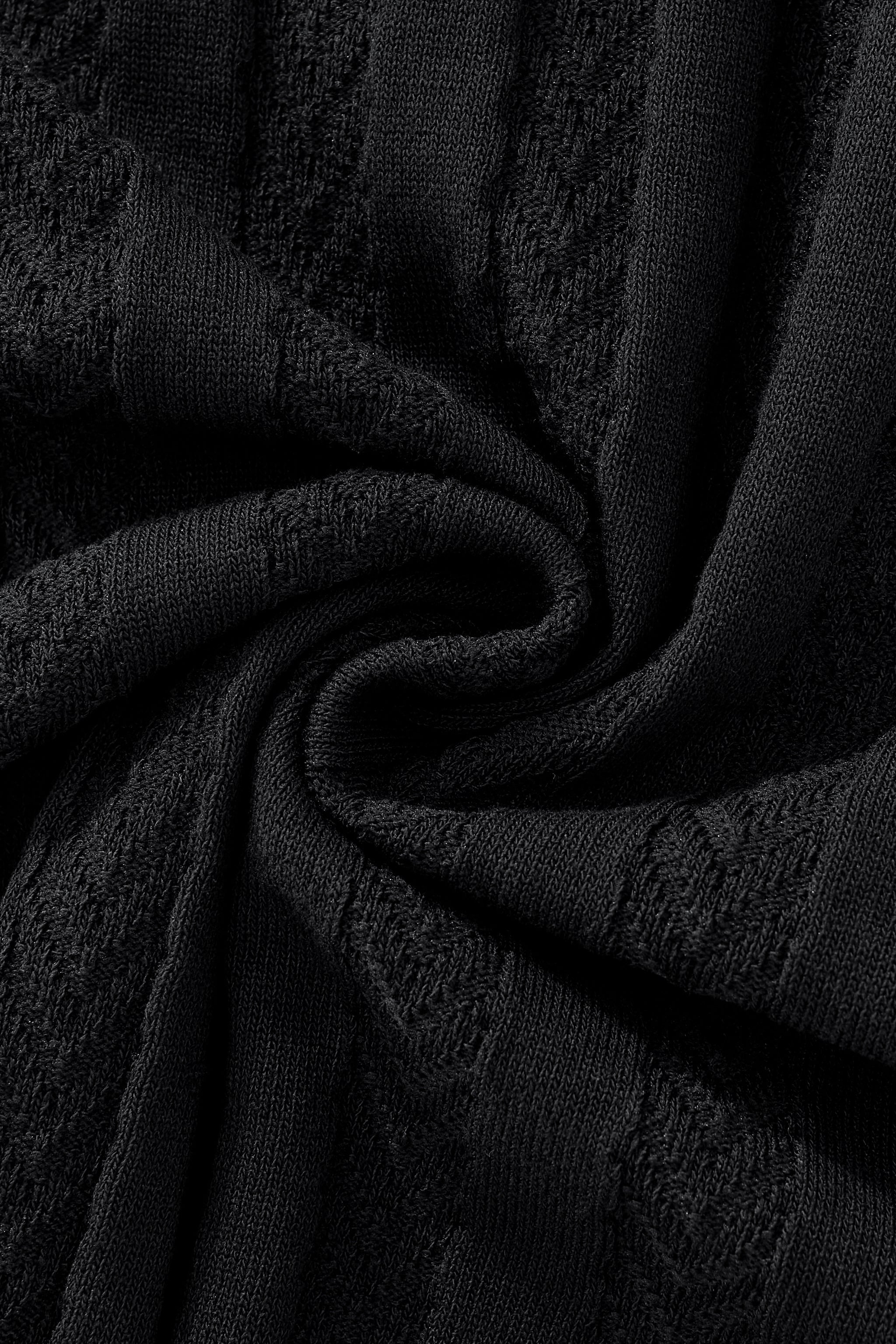 MetroLine Button Knit Polo BLACK