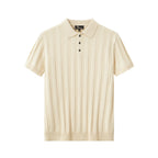 MetroLine Button Knit Polo KHAKI