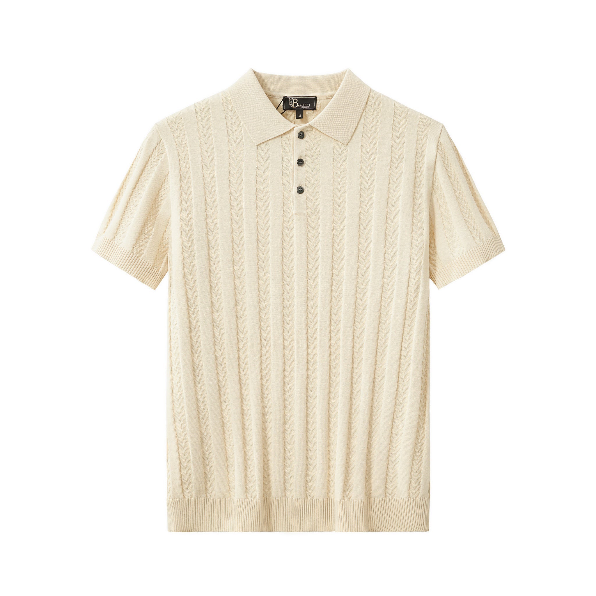MetroLine Button Knit Polo KHAKI