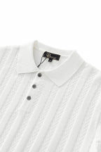 MetroLine Button Knit Polo WHITE