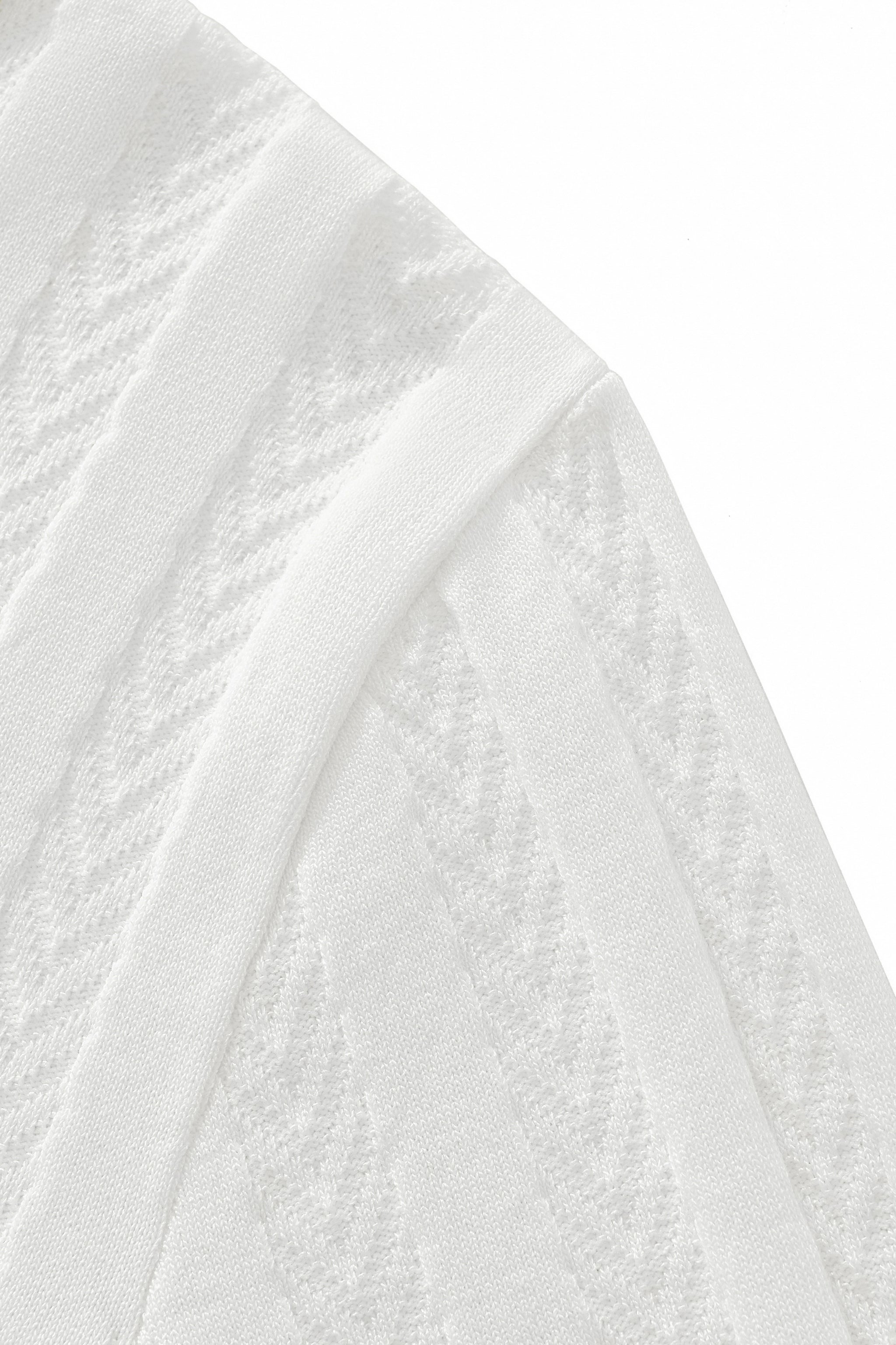 MetroLine Button Knit Polo WHITE