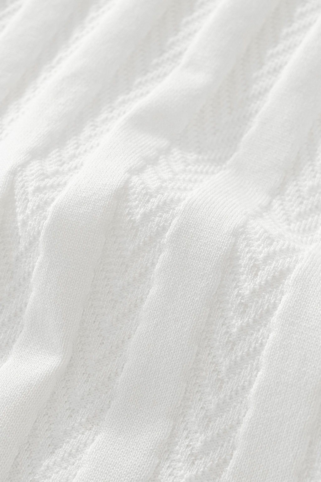 MetroLine Button Knit Polo WHITE