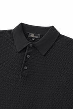 PrimeKnit Button Polo BLACK