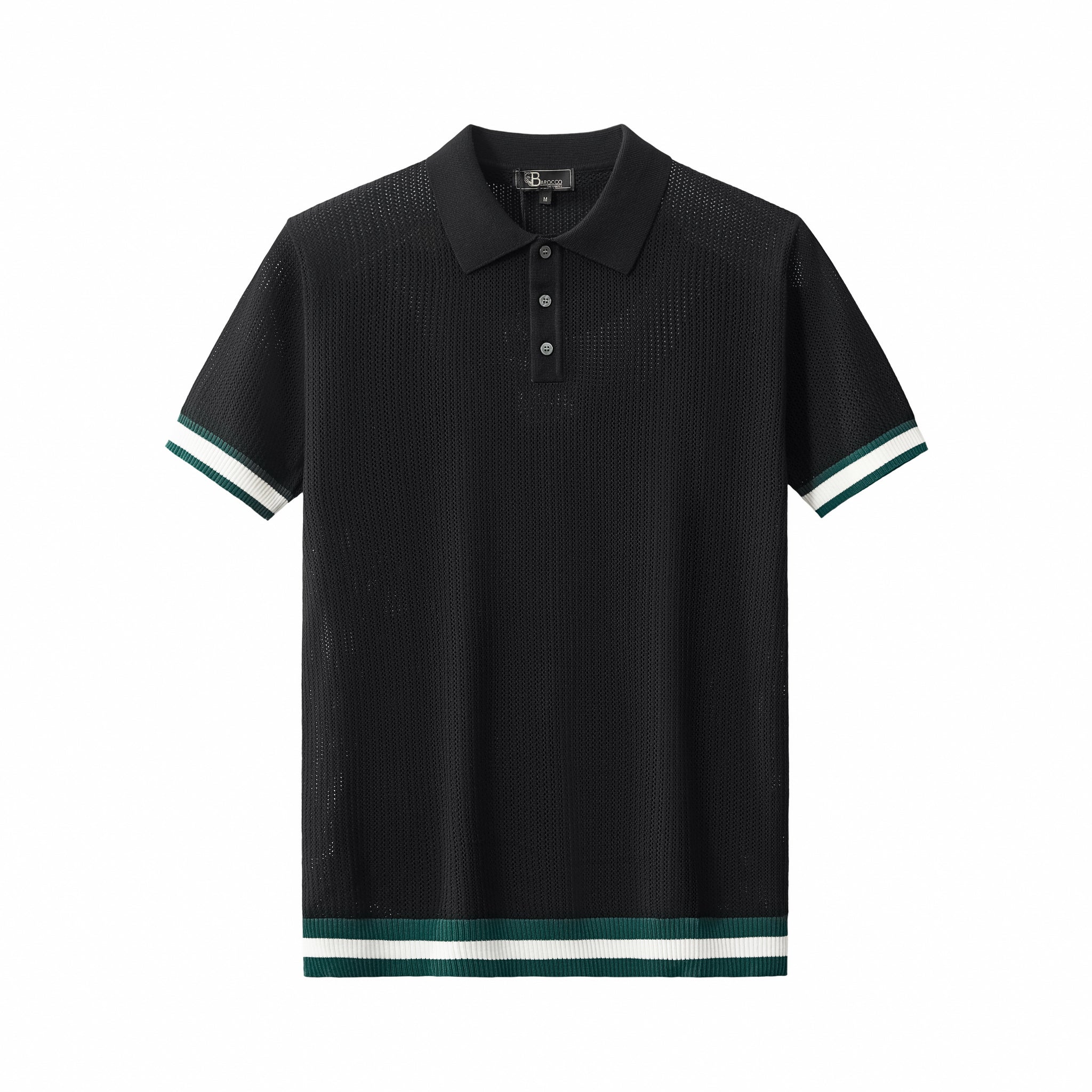 EdgeTrim Mesh Knit Polo BLACK