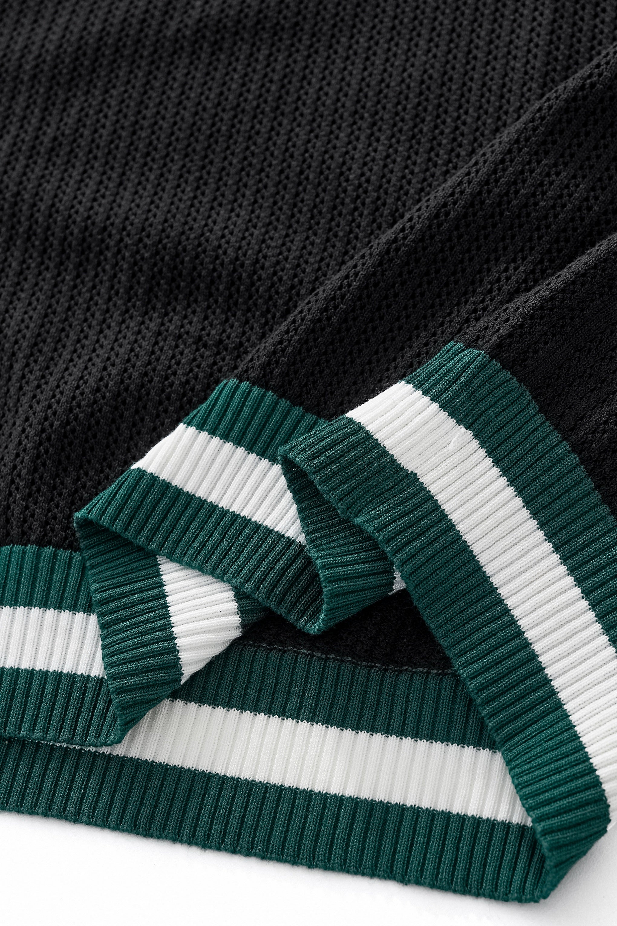 EdgeTrim Mesh Knit Polo BLACK