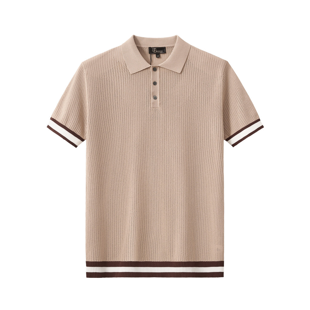 EdgeTrim Mesh Knit Polo KHAKI