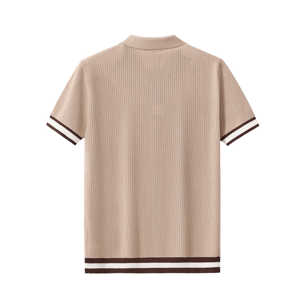 EdgeTrim Mesh Knit Polo KHAKI