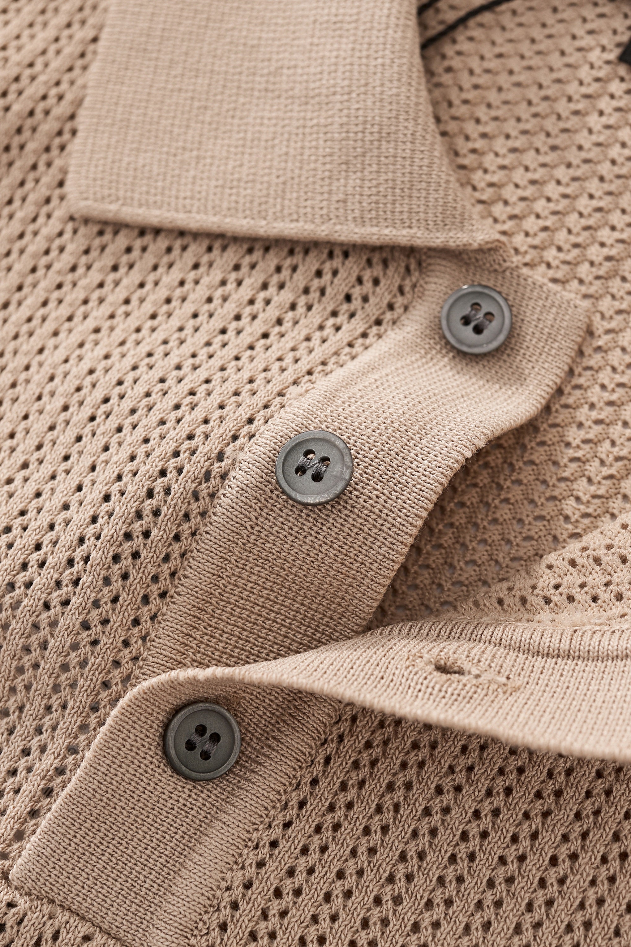 EdgeTrim Mesh Knit Polo KHAKI