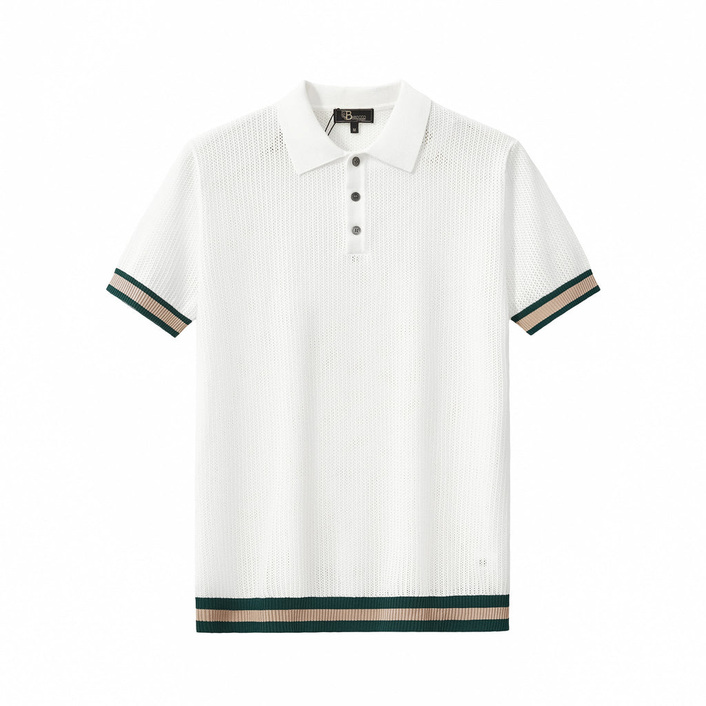 EdgeTrim Mesh Knit Polo WHITE