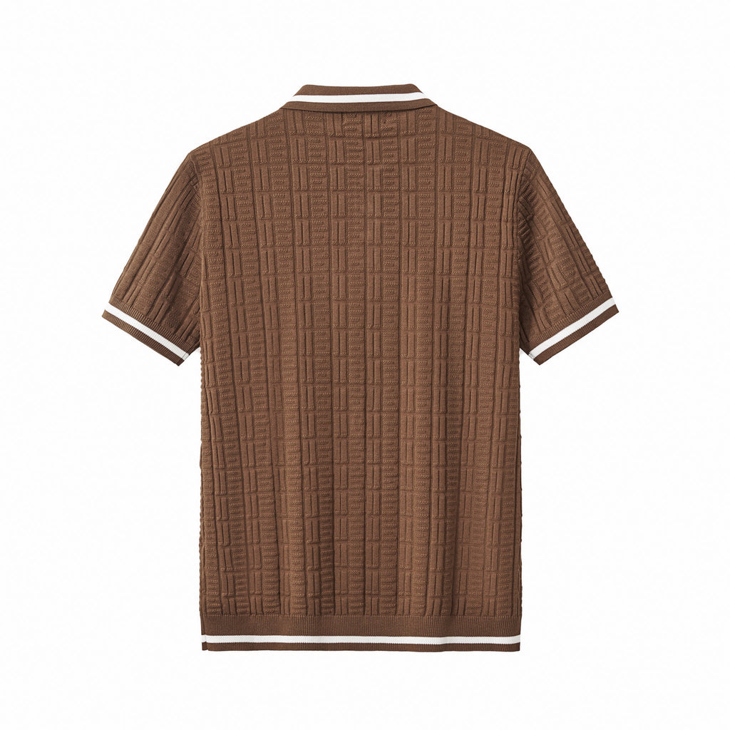 Textura Knit Polo COFFEE