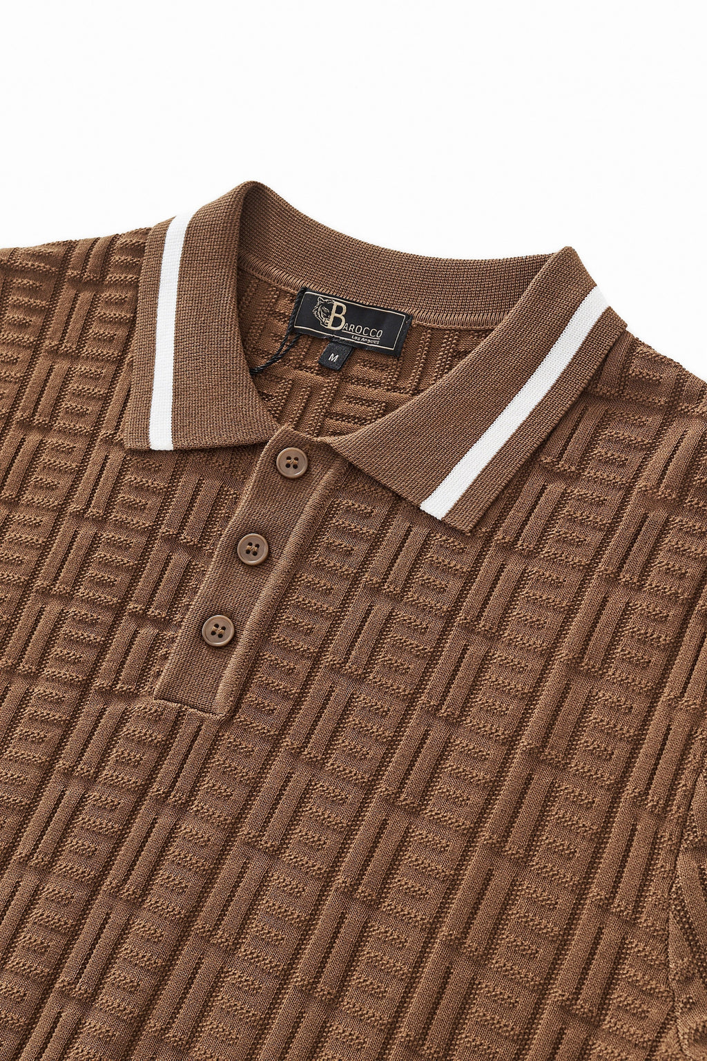 Textura Knit Polo COFFEE