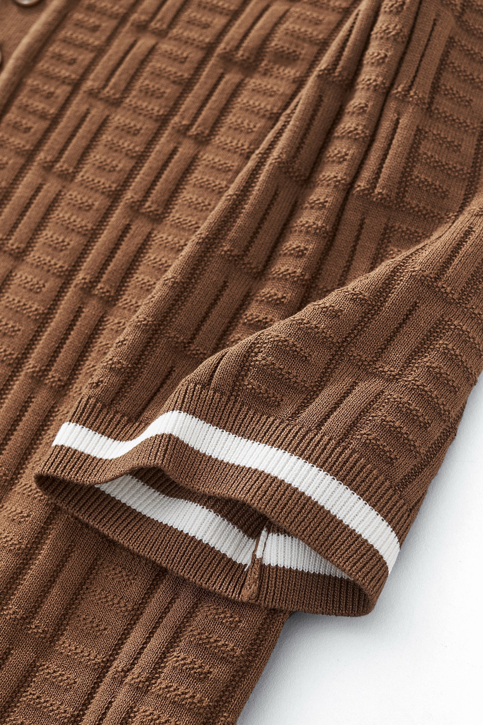Textura Knit Polo COFFEE