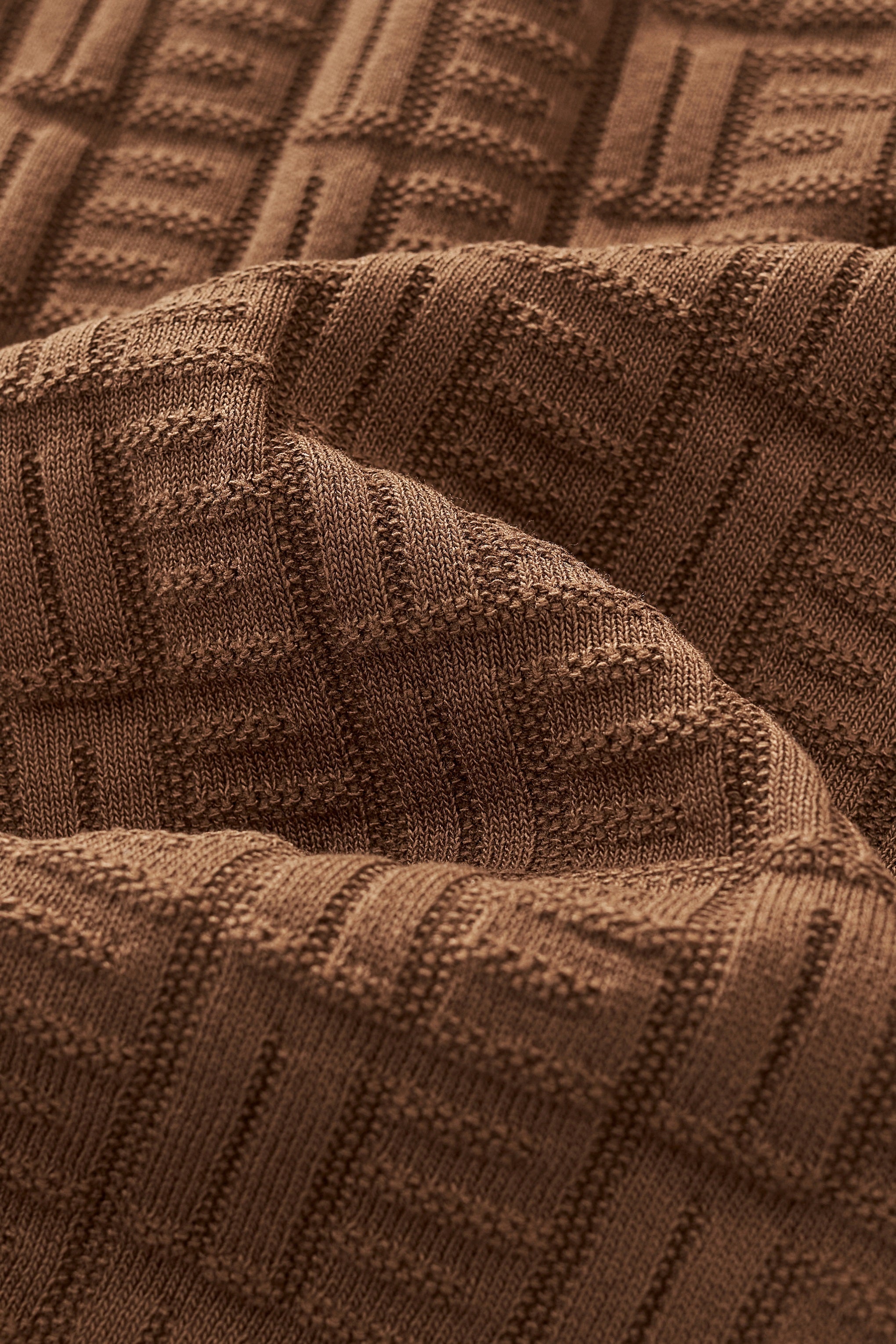 Textura Knit Polo COFFEE