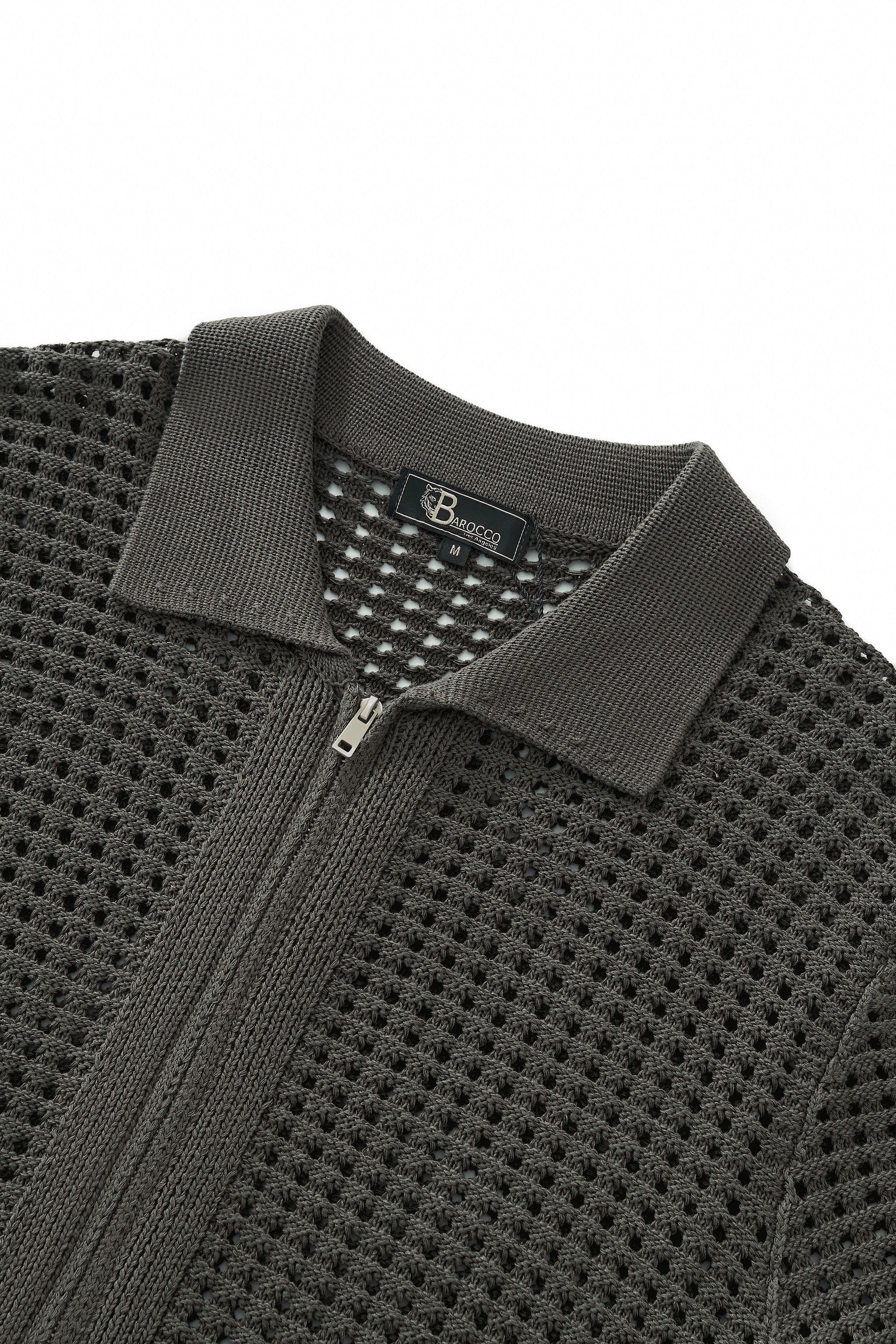 Breeze Mesh Zip Knit SS Shirt ARMY GREEN