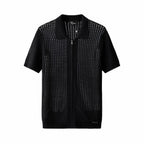 Breeze Mesh Zip Knit SS Shirt BLACK
