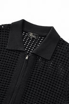 Breeze Mesh Zip Knit SS Shirt BLACK