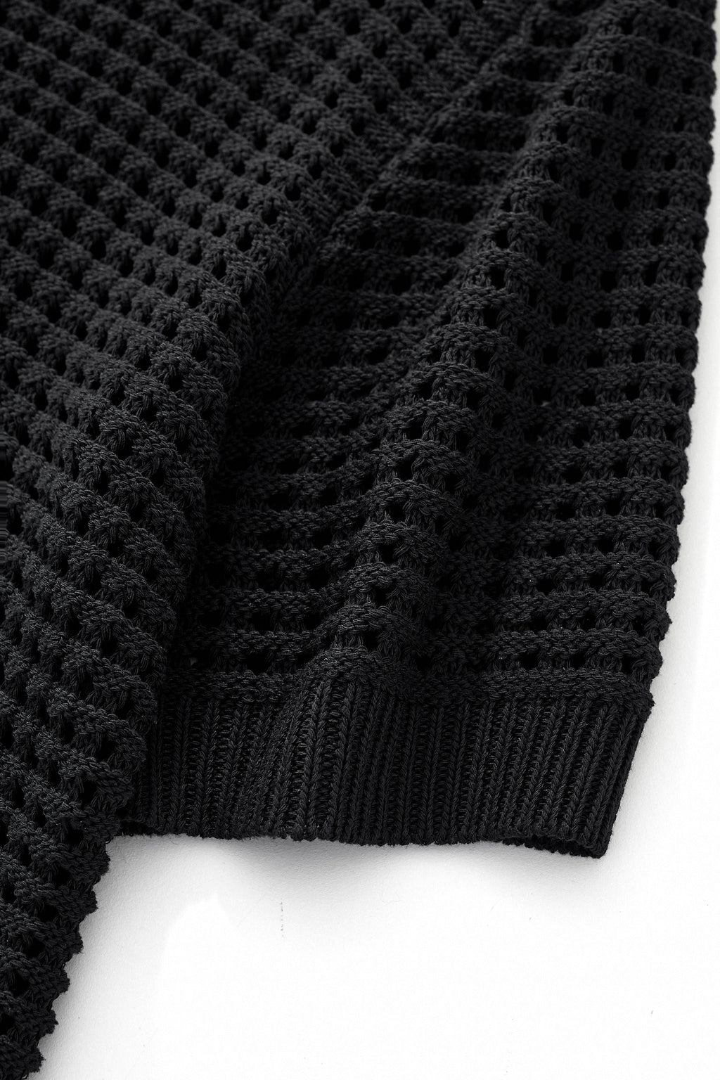 Breeze Mesh Zip Knit SS Shirt BLACK