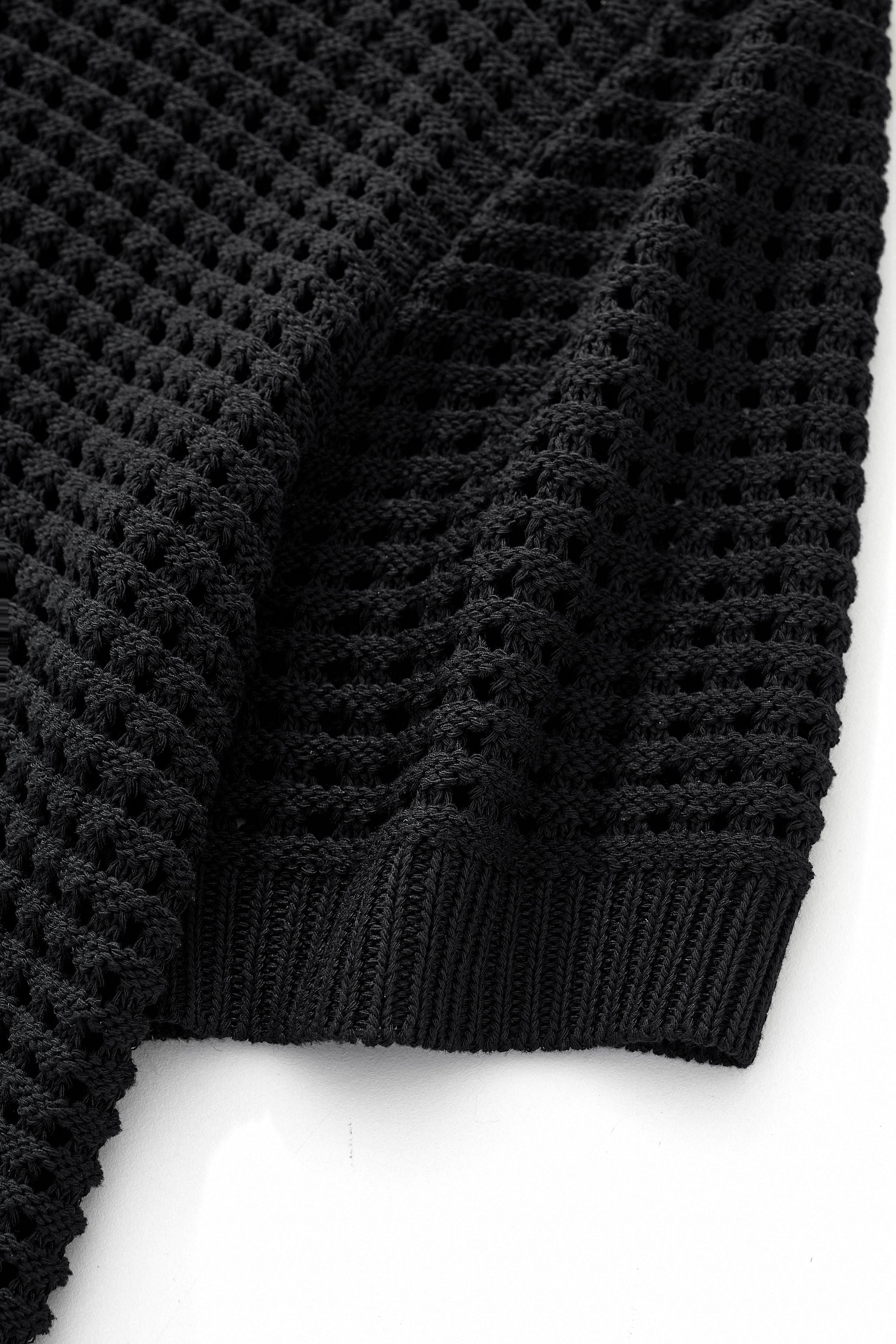 Breeze Mesh Zip Knit SS Shirt BLACK