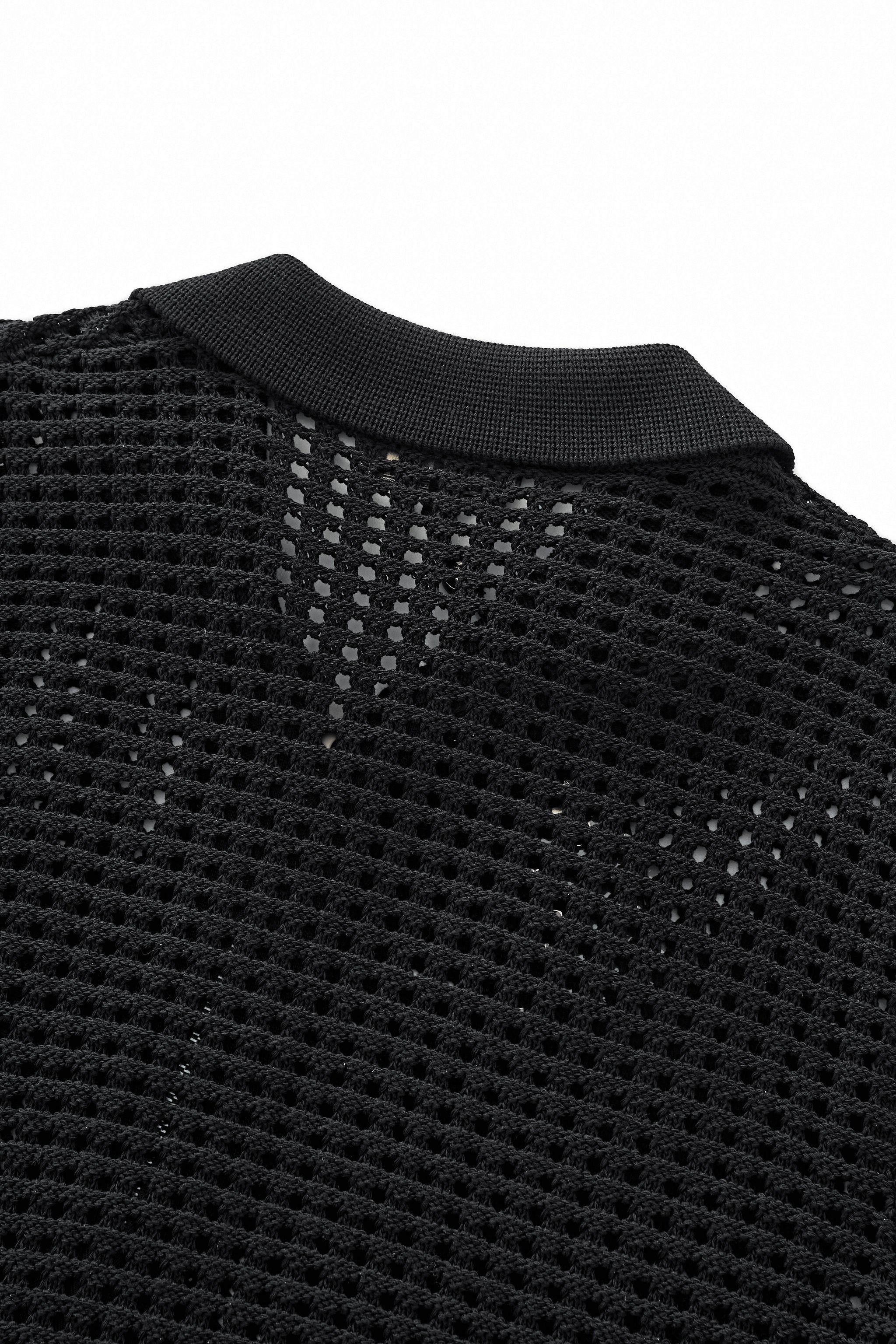 Breeze Mesh Zip Knit SS Shirt BLACK