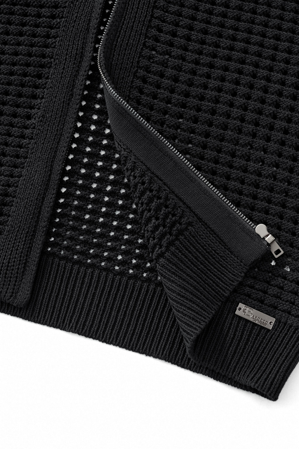 Breeze Mesh Zip Knit SS Shirt BLACK