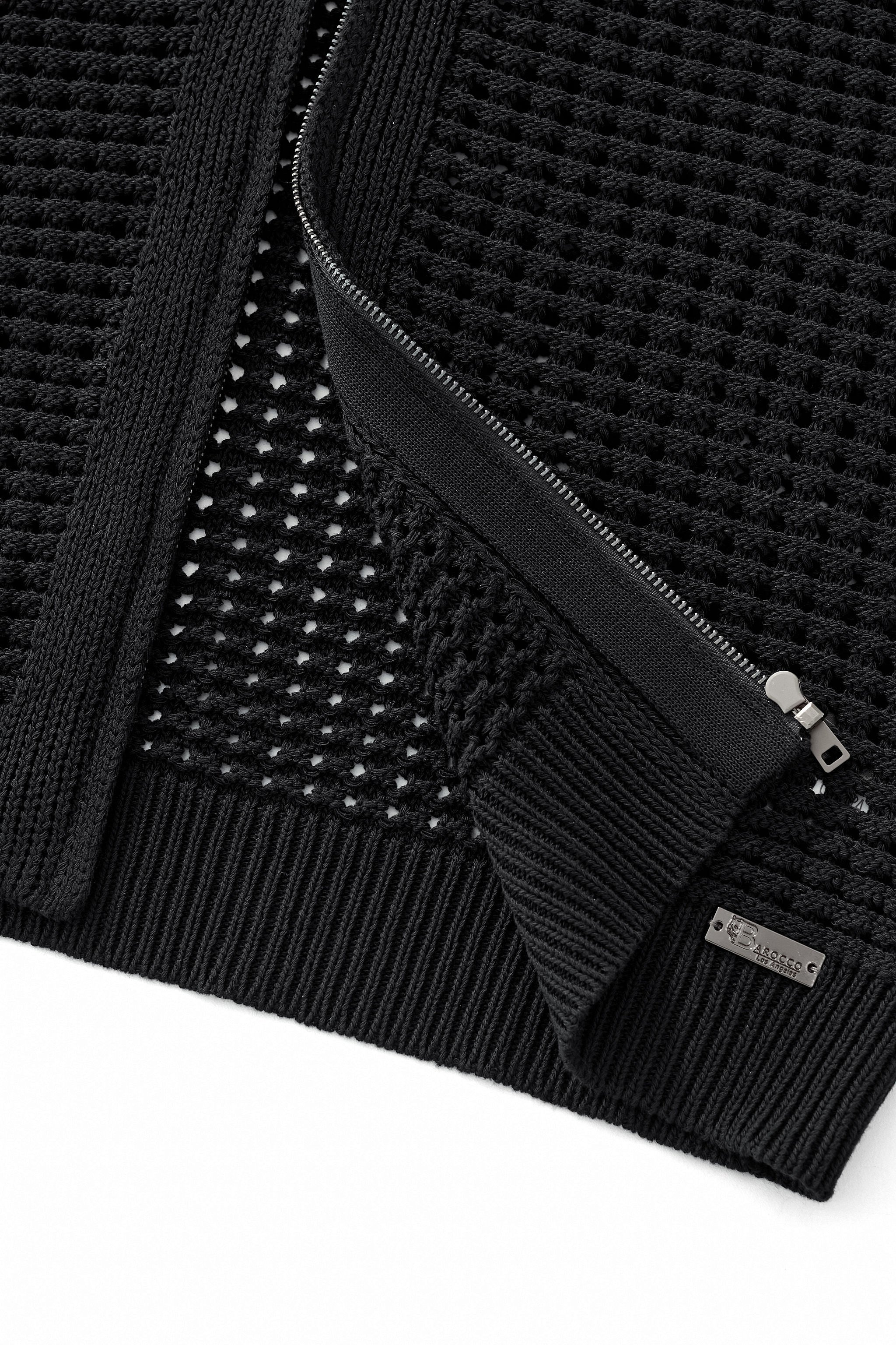 Breeze Mesh Zip Knit SS Shirt BLACK