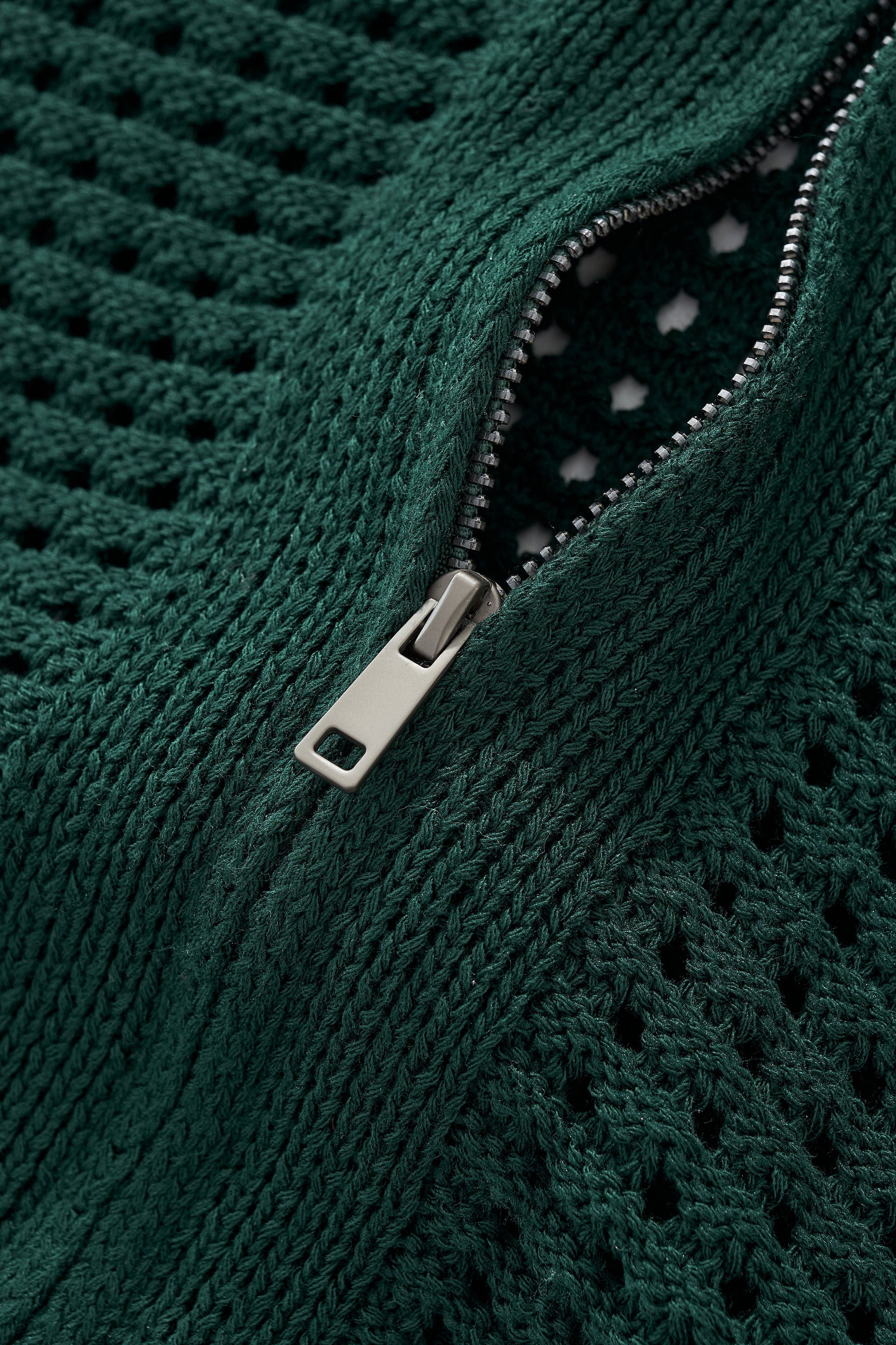 Breeze Mesh Zip Knit SS Shirt HUNTER GREEN