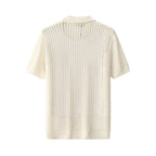 Breeze Mesh Zip Knit SS Shirt IVORY