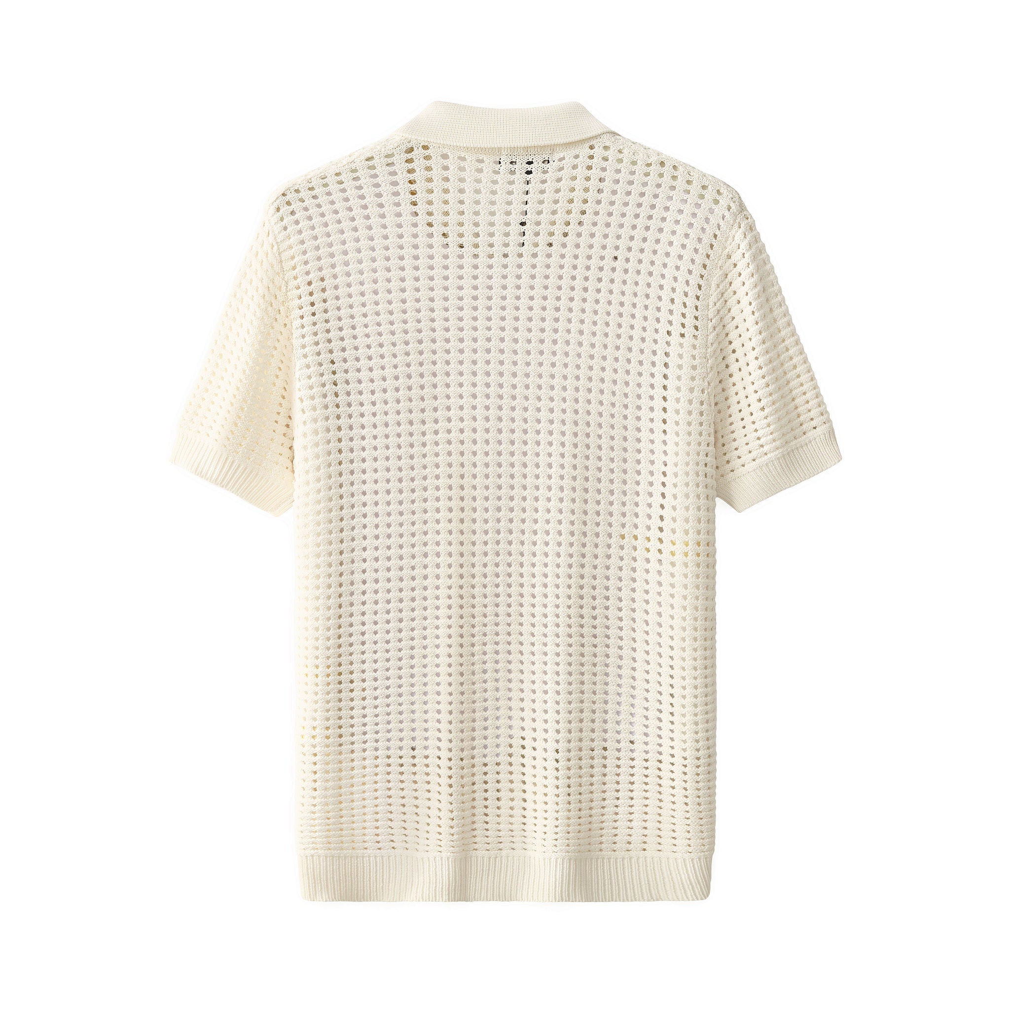 Breeze Mesh Zip Knit SS Shirt IVORY