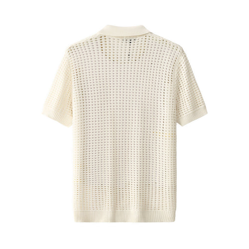 Breeze Mesh Zip Knit SS Shirt IVORY