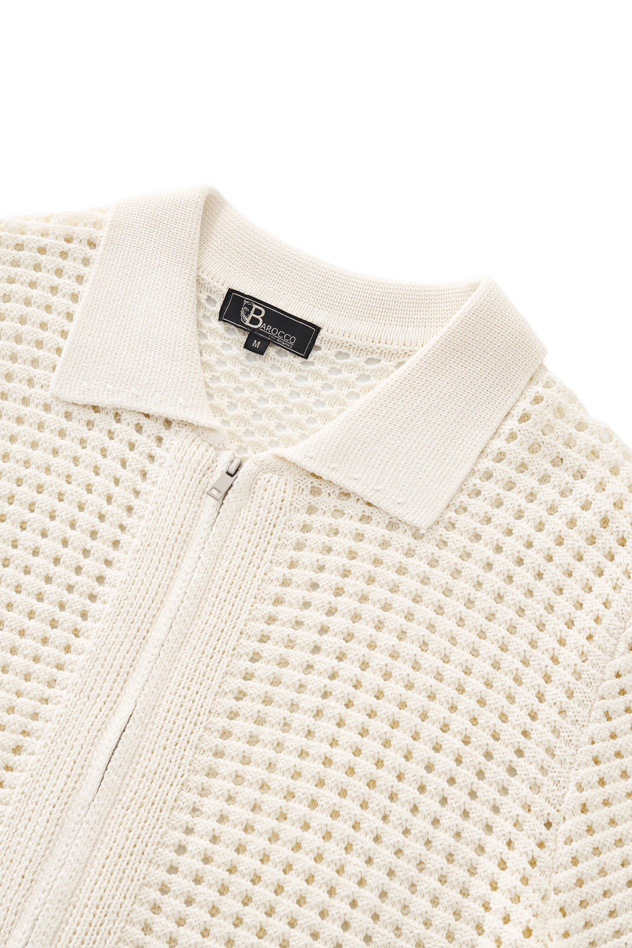 Breeze Mesh Zip Knit SS Shirt IVORY