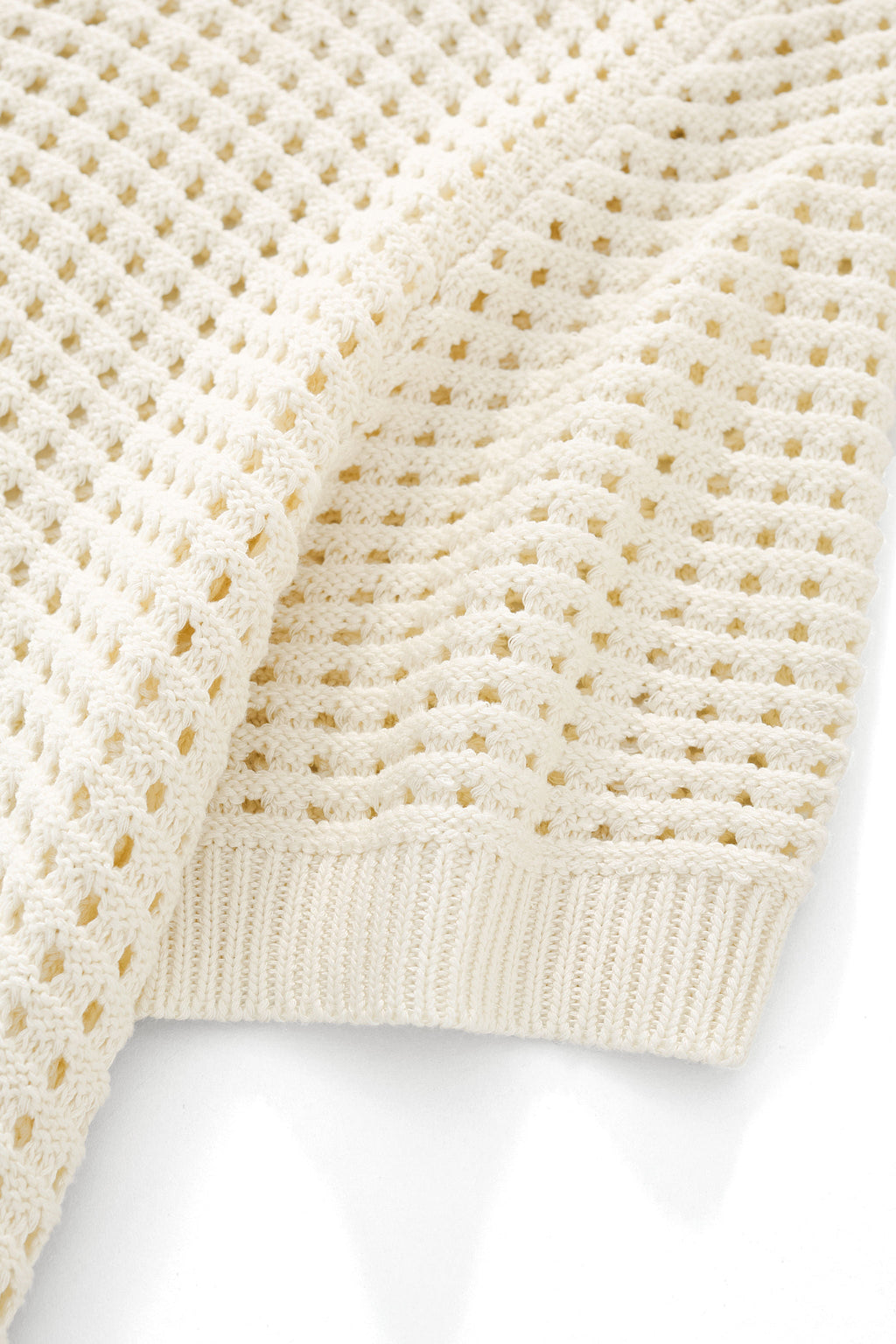 Breeze Mesh Zip Knit SS Shirt IVORY